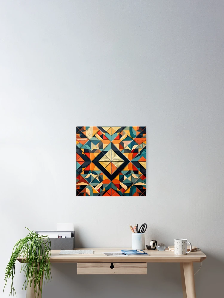 Thumbnail 2 of 3, Poster, Abstract Geometric Pattern – Modern Colourful Design designed and sold by RaiyaTees.
