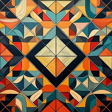 Artwork thumbnail, Abstract Geometric Pattern – Modern Colourful Design by RaiyaTees