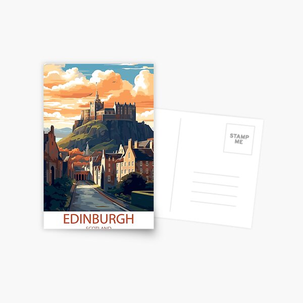 Item preview, Vintage Minimal Retro Travel Poster Edinburgh Castle – Historical Splendour and Scotland’s Charm designed and sold by pod24.