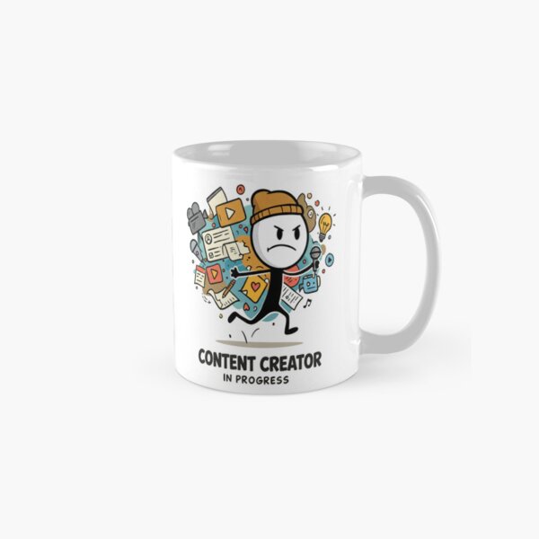 Vista previa del artículo con la obra «Creador de contenido en progreso», diseñado y vendido por luckeladybug.