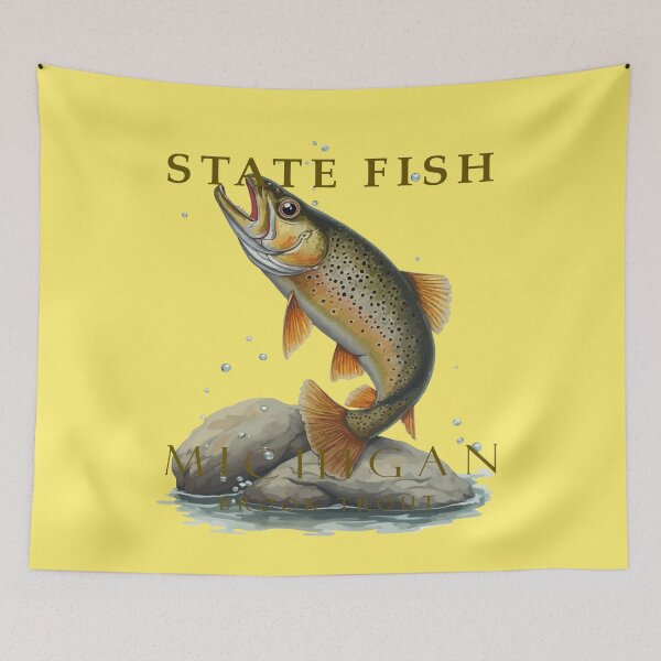 Item preview, Michigan Brook Trout Fish Design designed and sold by taiche.