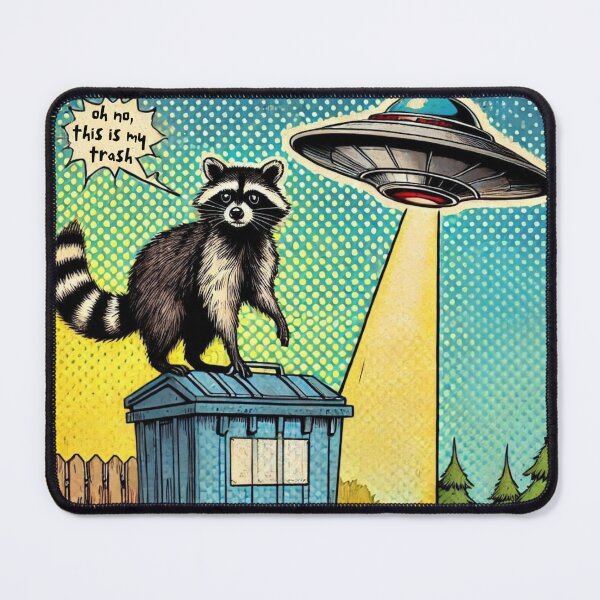 Item preview, Ufo raccoon abduction pop art comic style designed and sold by coloursforkids.