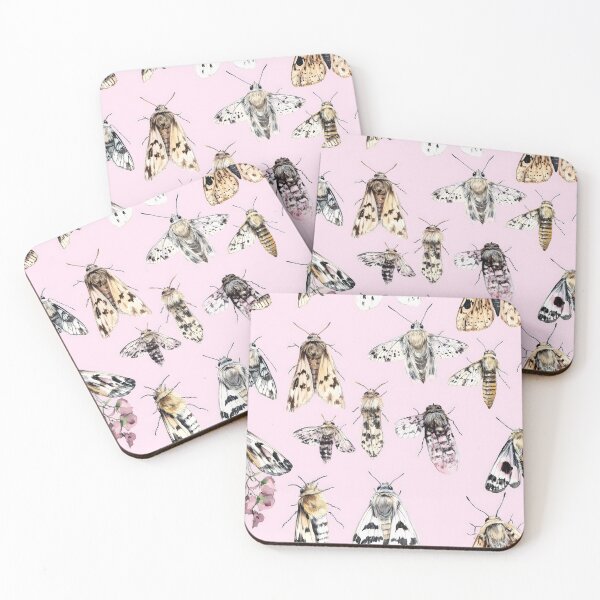 Item preview, Pastel Pink Moth Pattern designed and sold by Blinkwater Designs.