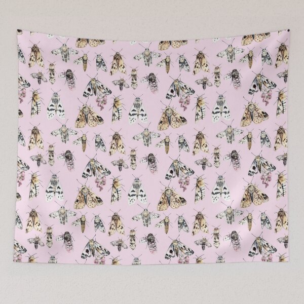 Item preview, Pastel Pink Moth Pattern designed and sold by CreativeGarage.
