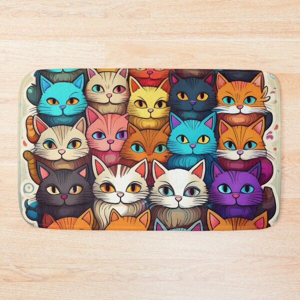 Item preview,  A cartoon variety of many colorful cats  designed and sold by Photopat.