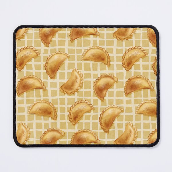 Item preview, Pierogi Dumplings on Wheat Tan Check Pattern designed and sold by micklyn.
