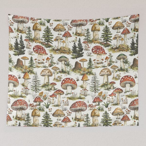 Item preview, Vibrant illustrations of mushrooms in botanical style designed and sold by Piotrek0001.