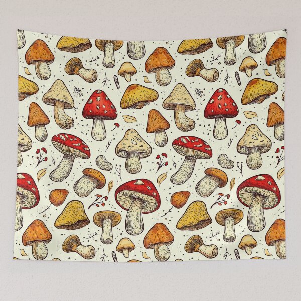 Item preview, Woodland mushrooms captured in naturalistic illustrations designed and sold by Piotrek0001.