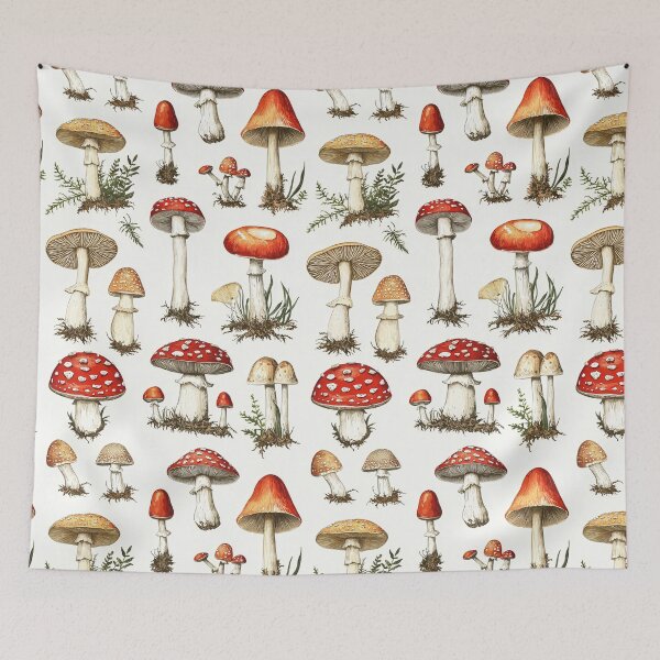 Item preview, Nature-inspired mushroom drawings in soft, earthy tones designed and sold by Piotrek0001.