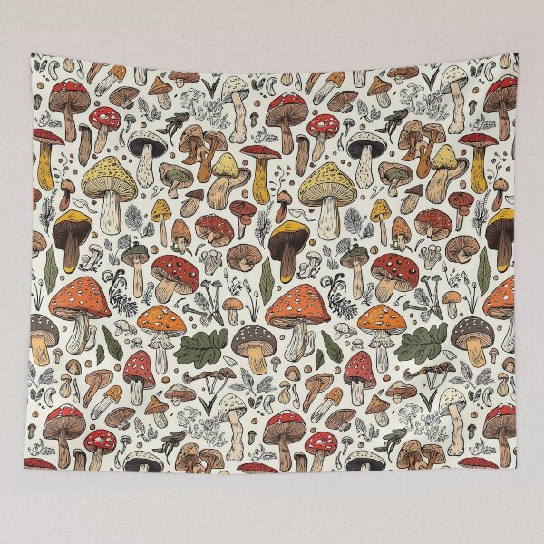 Item preview, Botanical mushroom illustrations with intricate detailing designed and sold by Piotrek0001.