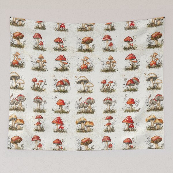 Item preview, Lush and colorful artwork of wild mushrooms designed and sold by Piotrek0001.