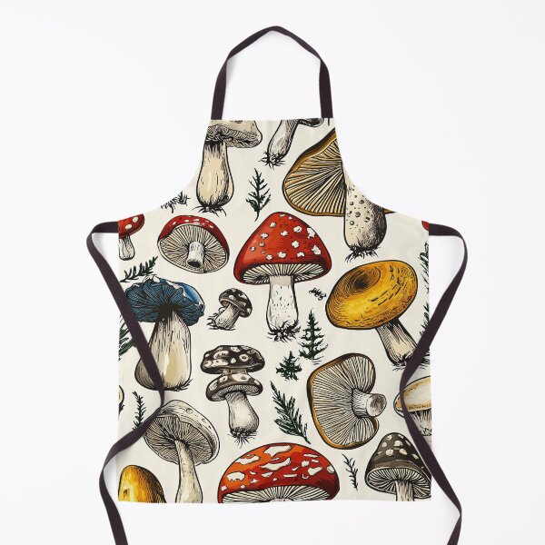 Item preview, Woodland-themed mushroom illustrations with natural hues designed and sold by Piotrek0001.