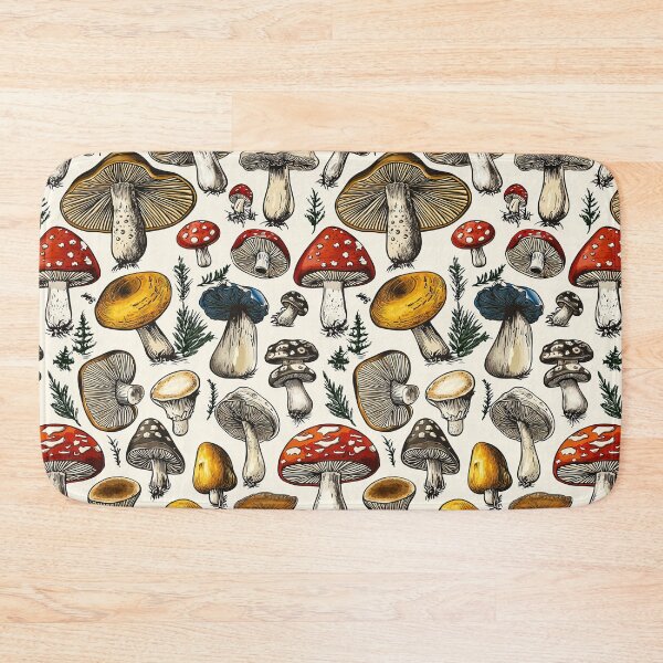 Item preview, Woodland-themed mushroom illustrations with natural hues designed and sold by Piotrek0001.