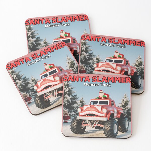 Item preview, SANTA SLAMMER Christmas Monster Truck designed and sold by FroggyFly Designs.