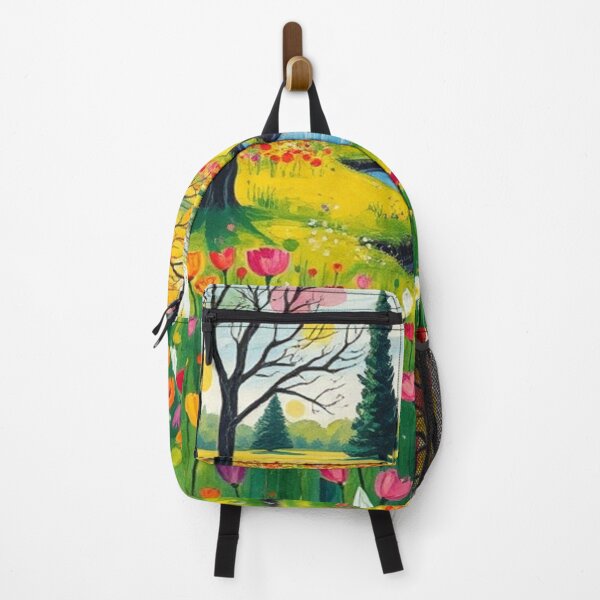 Item preview, Sea of flowers on a meadow: watercolor art that brings nature to life with trees and a stream designed and sold by FotoworldEdel.