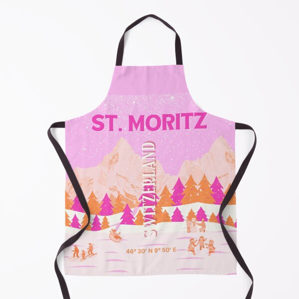 Item preview, St. Moritz Travel Art, Switzerland Travel Art, Preppy Pink designed and sold by Magic Love Art Print.