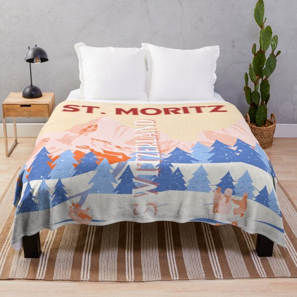 Item preview, St. Moritz Travel Art, Switzerland Travel Art, Retro designed and sold by Magic Love Art Print.