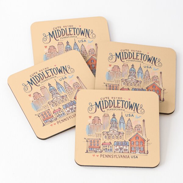 Item preview,  Cute Retro Middletown Pennsylvania USA Outline Illustration,  designed and sold by PaintMeWorld.