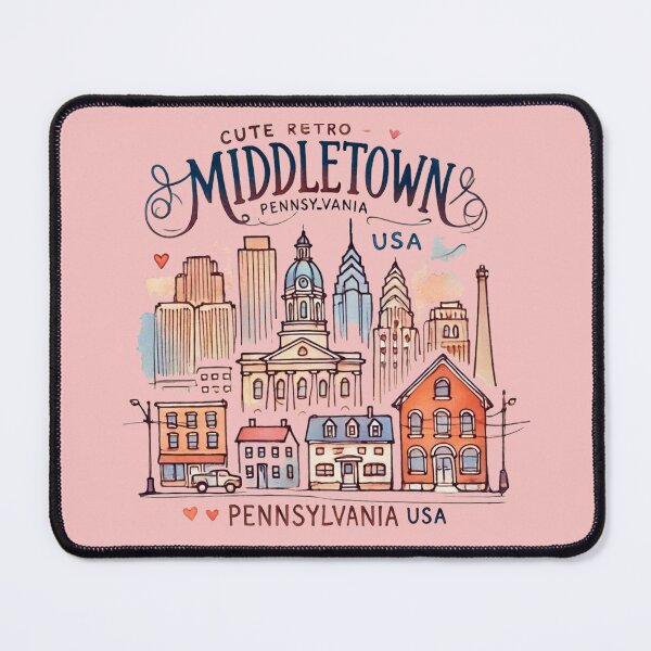 Item preview, Cute Retro Middletown Pennsylvania USA Outline Illustration, designed and sold by PaintMeWorld.