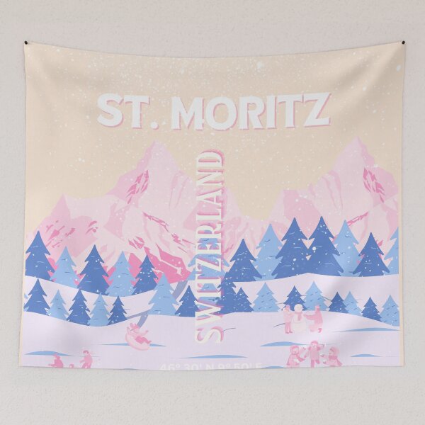 Item preview, St. Moritz Travel Art, Switzerland Travel Art, Pastel designed and sold by Magic Love Art Print.