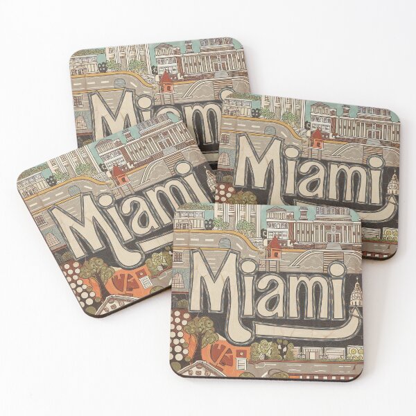 Item preview, Miami Whimsical City Life Abstract Vintage Zentangle Art designed and sold by Witty Shirts.