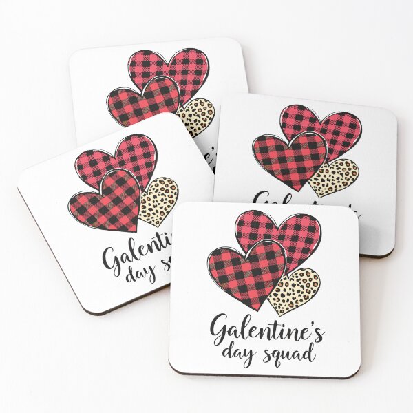 Item preview, Galentine's Day Squad Buffalo Plaid and Leopard Print Hearts designed and sold by Inspire-DuDe.