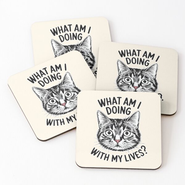 Item preview, What Am I Doing With My Lives Funny Cat Design designed and sold by Dream-Fab.