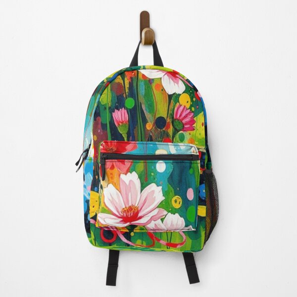 Item preview, Colorful blossoms in the foreground of a gentle stream - watercolor artwork designed and sold by FotoworldEdel.