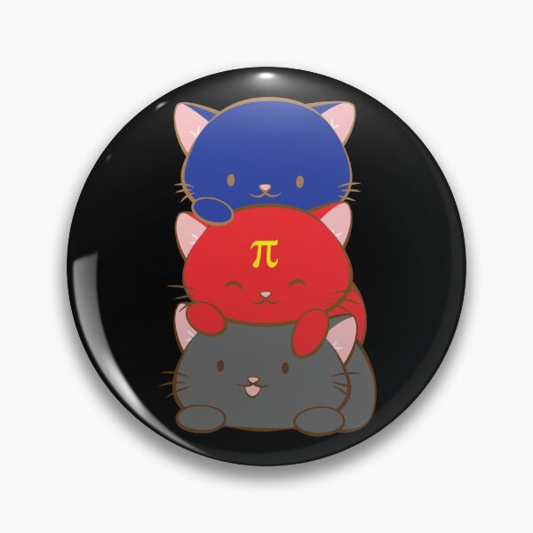 Item preview, Poly Pride with Pi Symbol Subtle LGBTQ Polyamory Pride Flag Kawaii Cats Stack designed and sold by Irene Koh.