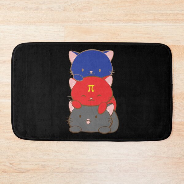 Item preview, Poly Pride with Pi Symbol Subtle LGBTQ Polyamory Pride Flag Kawaii Cats Stack designed and sold by Irene Koh.