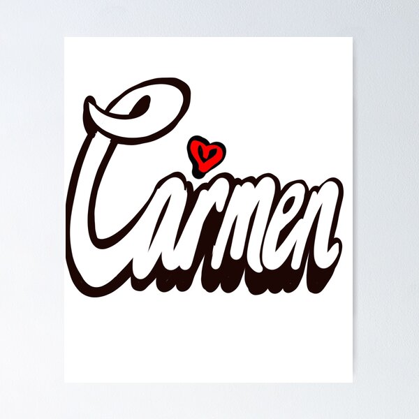 Item preview, Carmen popular girls first name in white with red heart. Personalized personalised customised name Carmen designed and sold by Artonmytee.