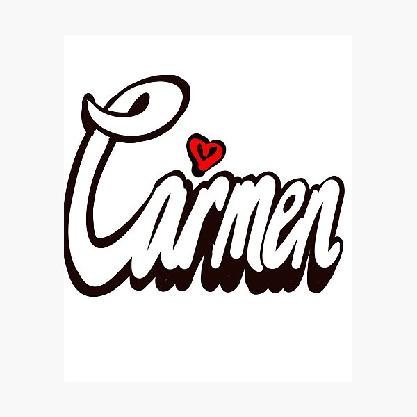 Item preview, Carmen popular girls first name in white with red heart. Personalized personalised customised name Carmen designed and sold by Artonmytee.