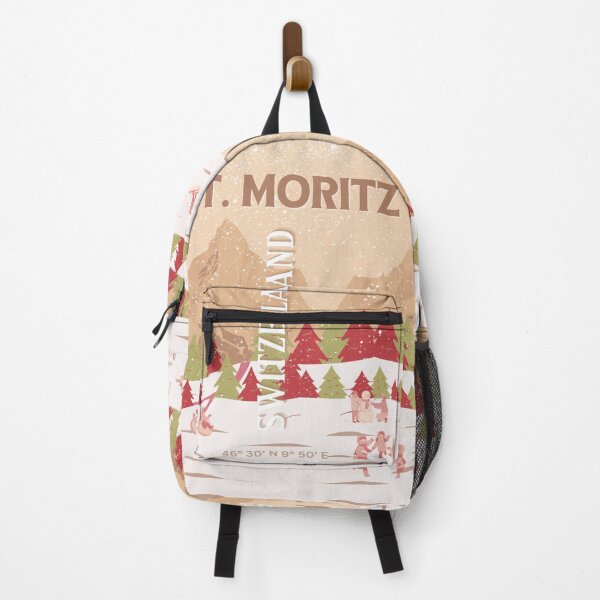 Item preview, St Moritz Travel Art, Switzerland Travel Art, Retro, Mocha designed and sold by Magic Love Art Print.