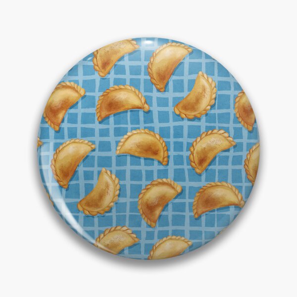 Item preview, Pierogi Dumplings on Sky Blue Check Pattern designed and sold by micklyn.