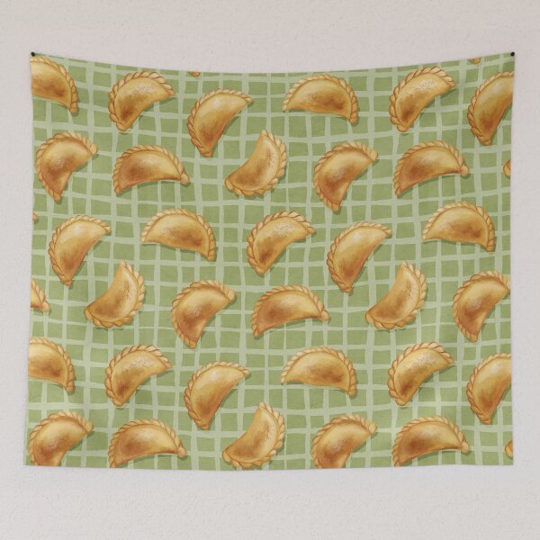 Item preview, Pierogi Dumplings on Sage Green Check Pattern designed and sold by micklyn.