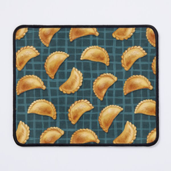 Item preview, Delicious Pierogi Dumplings on Dark Teal Blue Pattern designed and sold by micklyn.