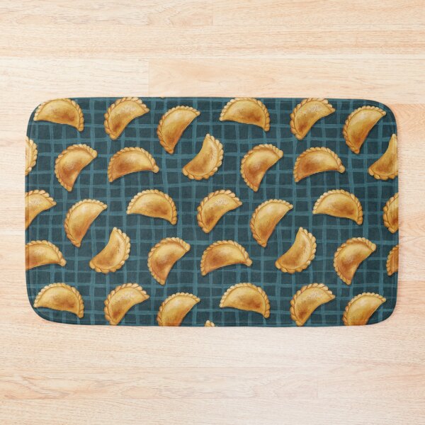 Item preview, Delicious Pierogi Dumplings on Dark Teal Blue Pattern designed and sold by micklyn.