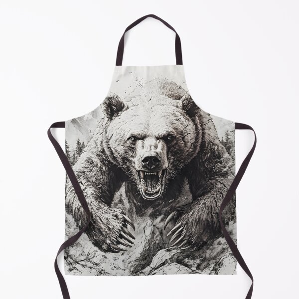 Item preview, Black and White Grizzly bear pencil drawing designed and sold by Pencil-Art.