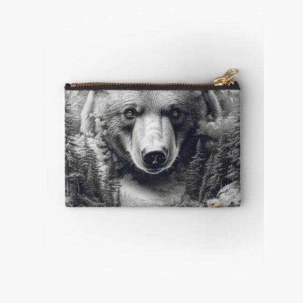 Item preview, Black and White Grizzly bear pencil drawing designed and sold by Pencil-Art.