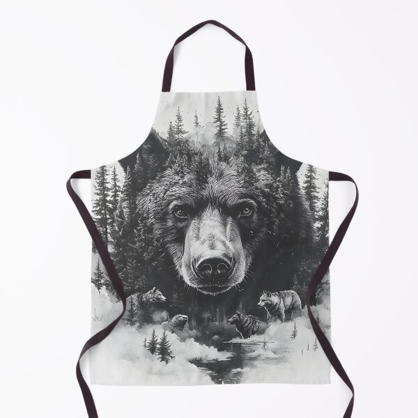 Item preview, Black and White Grizzly bear pencil drawing designed and sold by Pencil-Art.