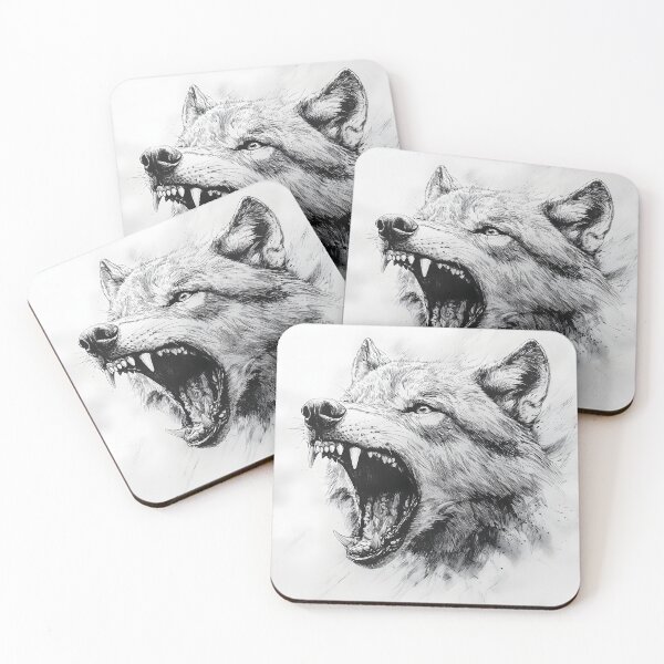 Item preview, Black and white Wolf pencil drawing  designed and sold by Pencil-Art.