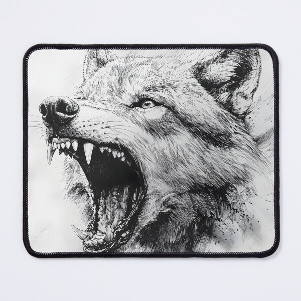 Item preview, Black and white Wolf pencil drawing designed and sold by Pencil-Art.