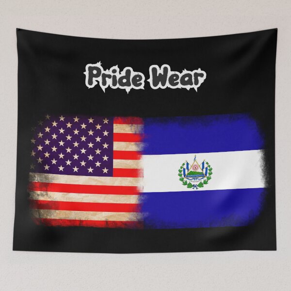 Item preview,  US Flag and El Salvador Flag Pride Wear Design designed and sold by LovelyHappyGift.