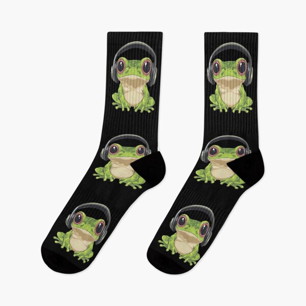 Item preview, frog with headphones designed and sold by DerSenat.