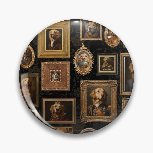 Item preview, Vintage Museum Wall - Whimsical Golden Retriever Famous dog  Portraits by Great Masters Black Nightgarden designed and sold by UtArt.