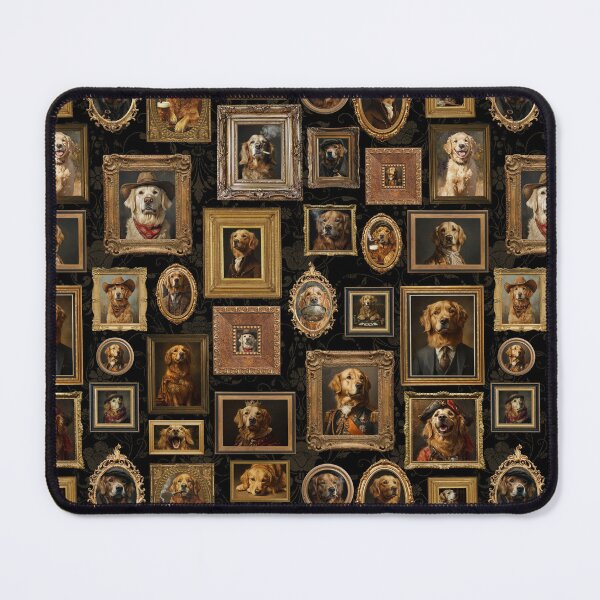 Item preview, Vintage Museum Wall - Whimsical Golden Retriever Famous dog Portraits by Great Masters Black Nightgarden designed and sold by UtArt.