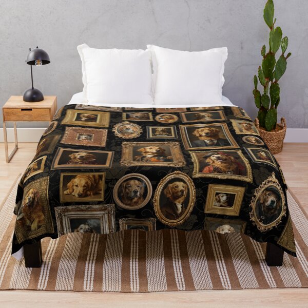 Item preview, Vintage Museum Wall - Whimsical Golden Retriever Famous dog Portraits by Great Masters Black Nightgarden designed and sold by UtArt.