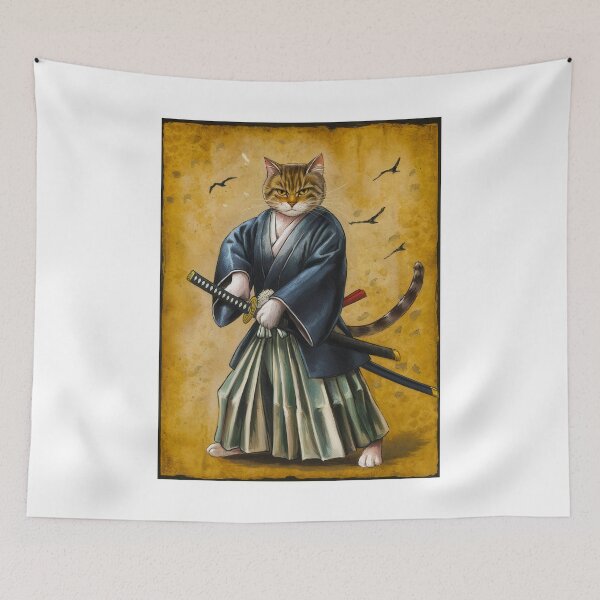 Item preview, Cat Samurai designed and sold by Angry Swan Designs.