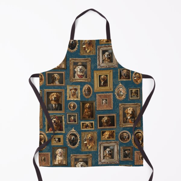 Item preview, Vintage Museum Wall - Whimsical Golden Retriever Famous dog Portraits by Great Masters Blue Nightgarden designed and sold by UtArt.