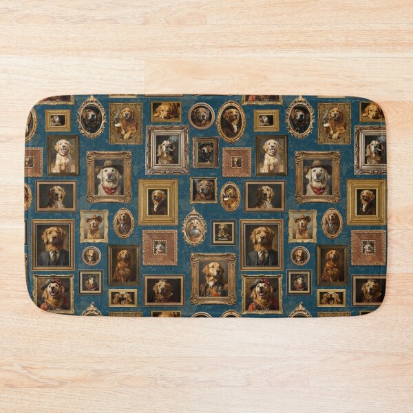 Item preview, Vintage Museum Wall - Whimsical Golden Retriever Famous dog Portraits by Great Masters Blue Nightgarden designed and sold by UtArt.